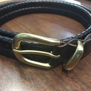 Coach braided leather belt